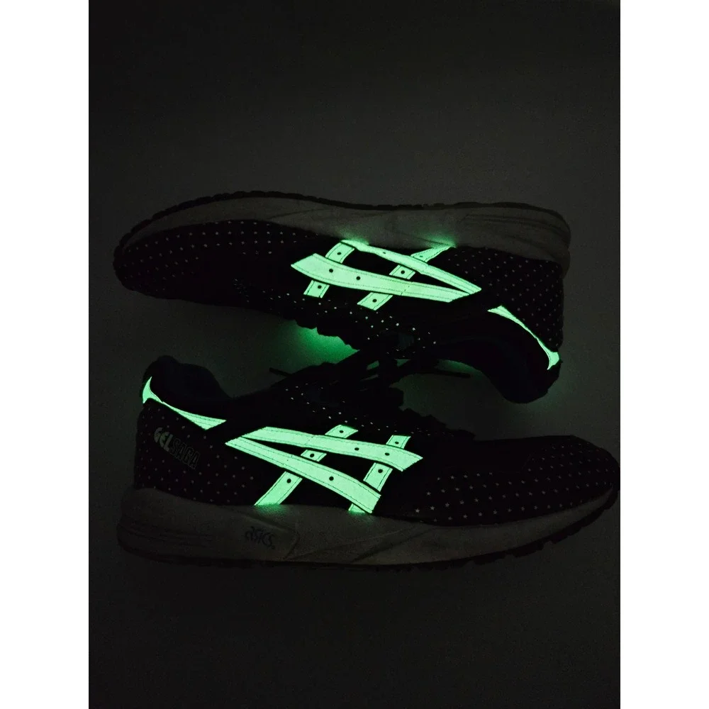 Asics Gel-Saga‎ Glow in the Dark Stars Black Blue Sneakers H4A0N Mens 8